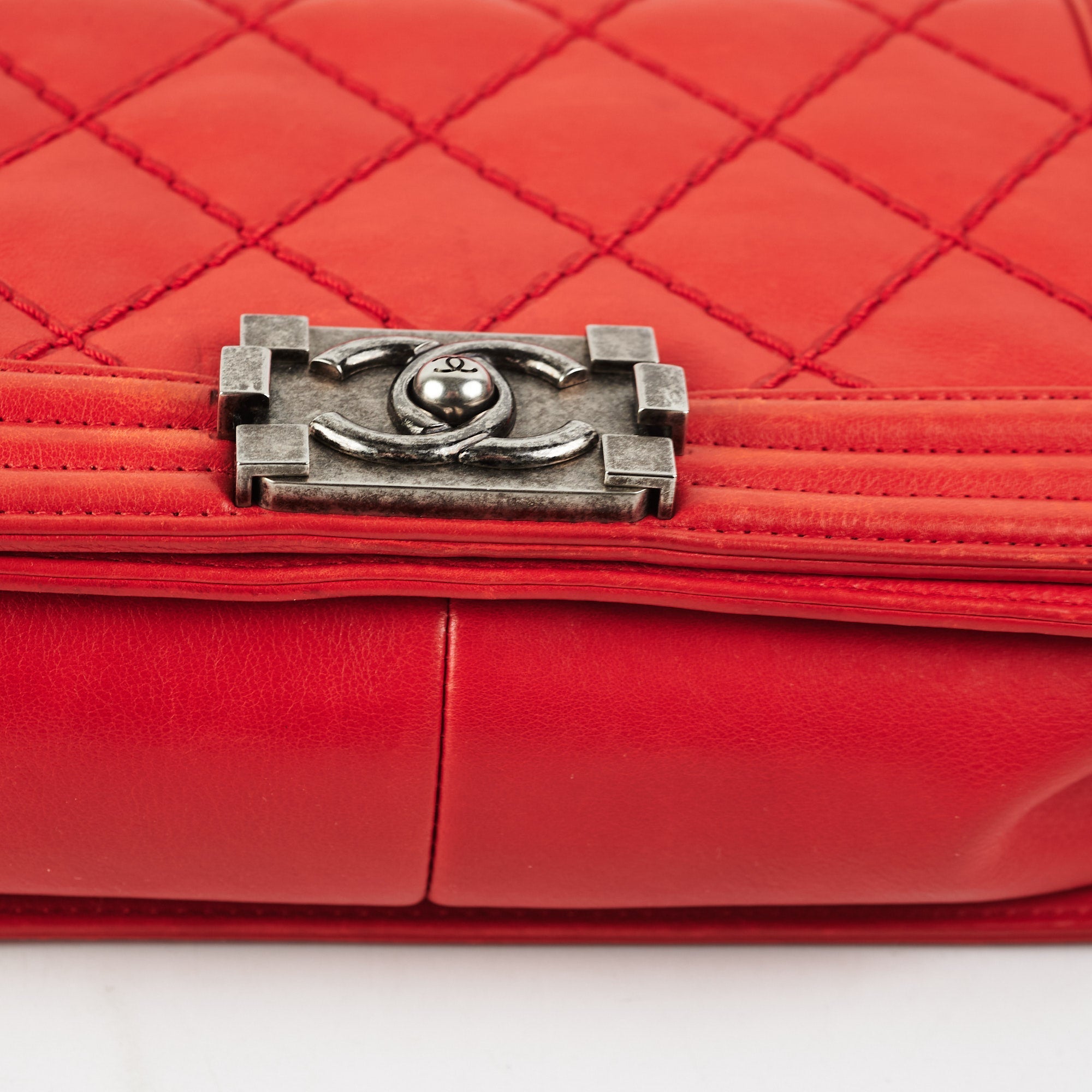 Chanel Boy Old Medium Red
