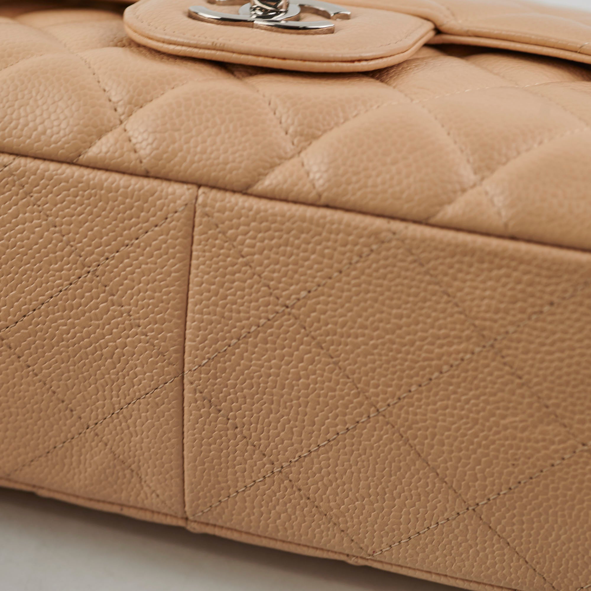 Chanel Jumbo Single Flap Caviar Beige - Series 13