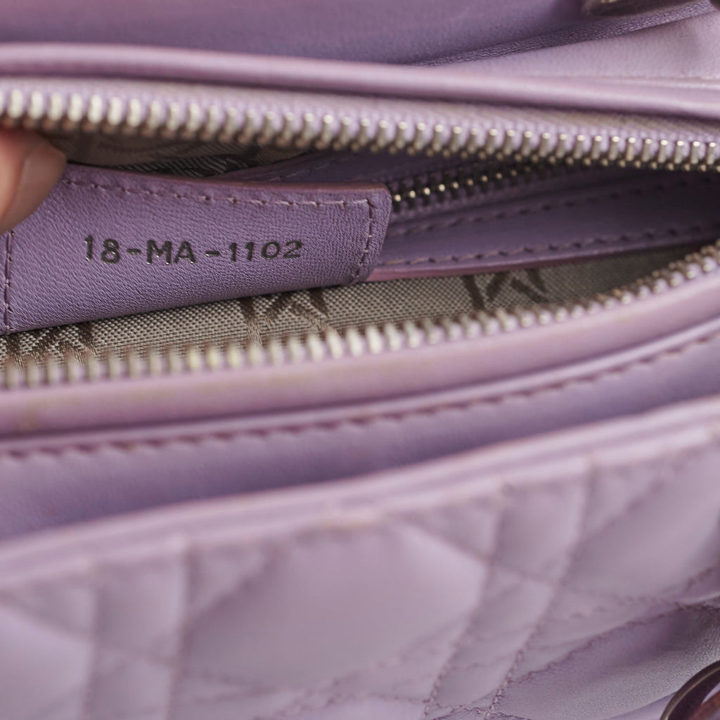 Christian Dior Medium Lady Dior Lambskin Lilac