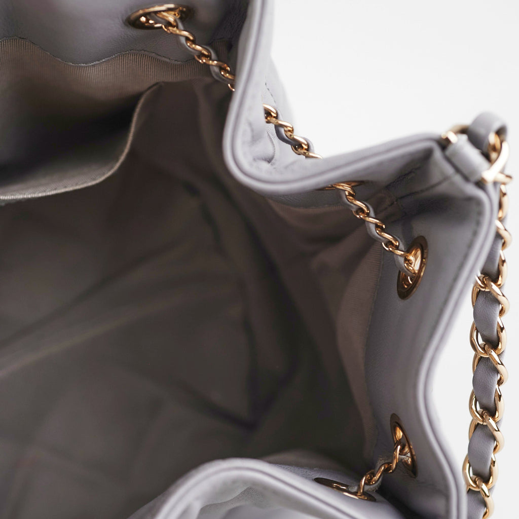 ITEM 28 - Chanel Lambskin Grey Bucket Bag