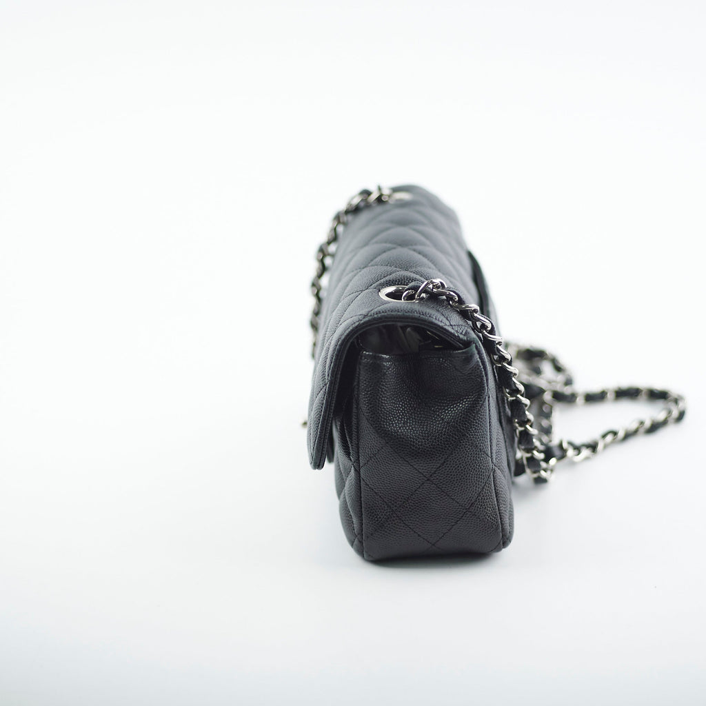 Chanel Mini Rectangular Black Caviar with Edge Stitching Crossbody Bag