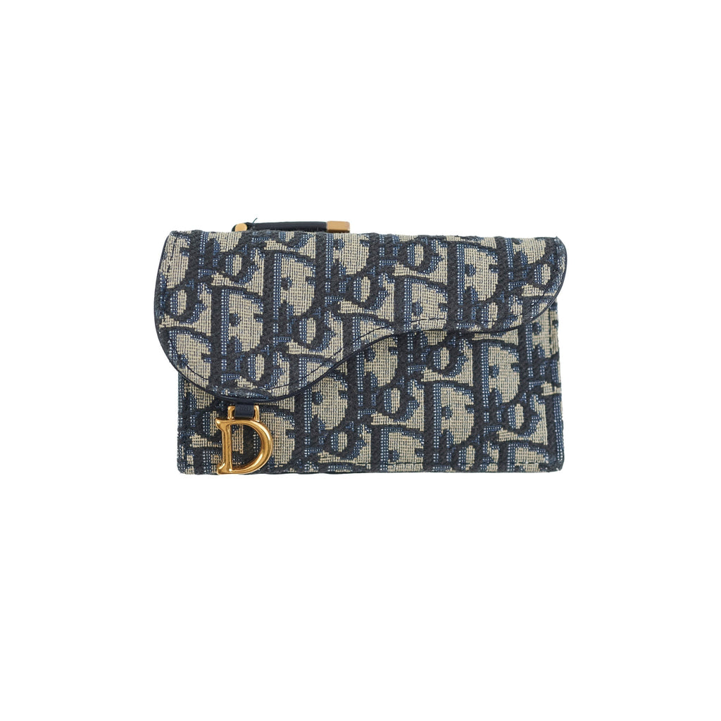 Christian Dior Trotter Saddle Oblique Zipper Card Holder