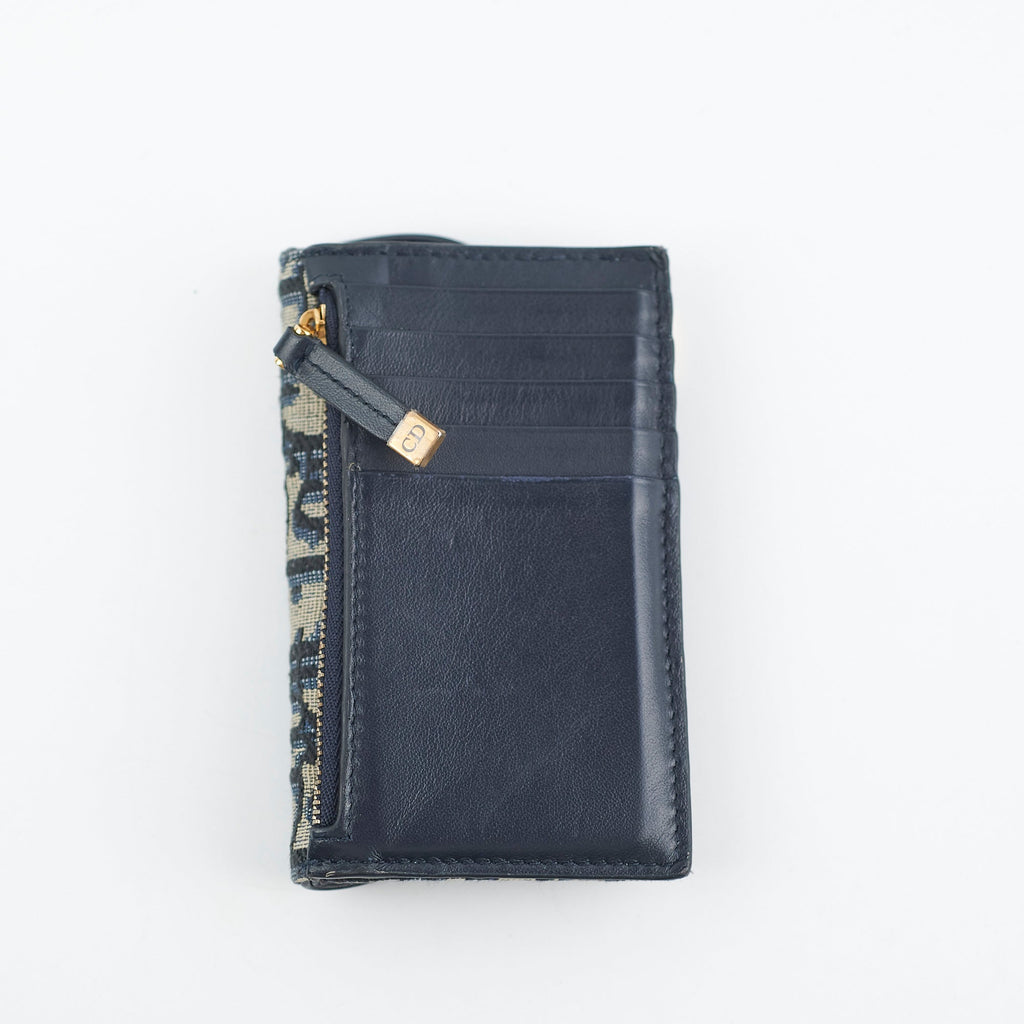 Christian Dior Trotter Saddle Oblique Zipper Card Holder