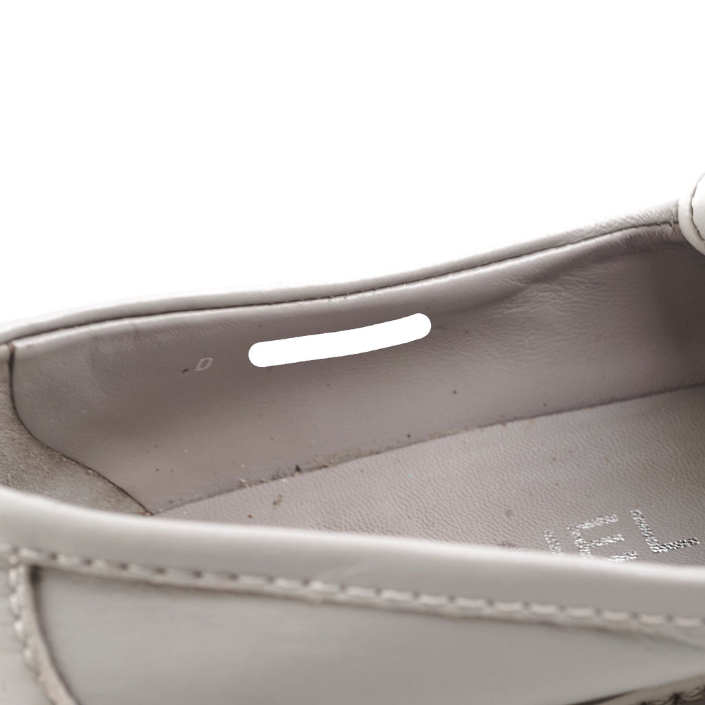 Chanel Quilted Grey Loafers Size 36.5