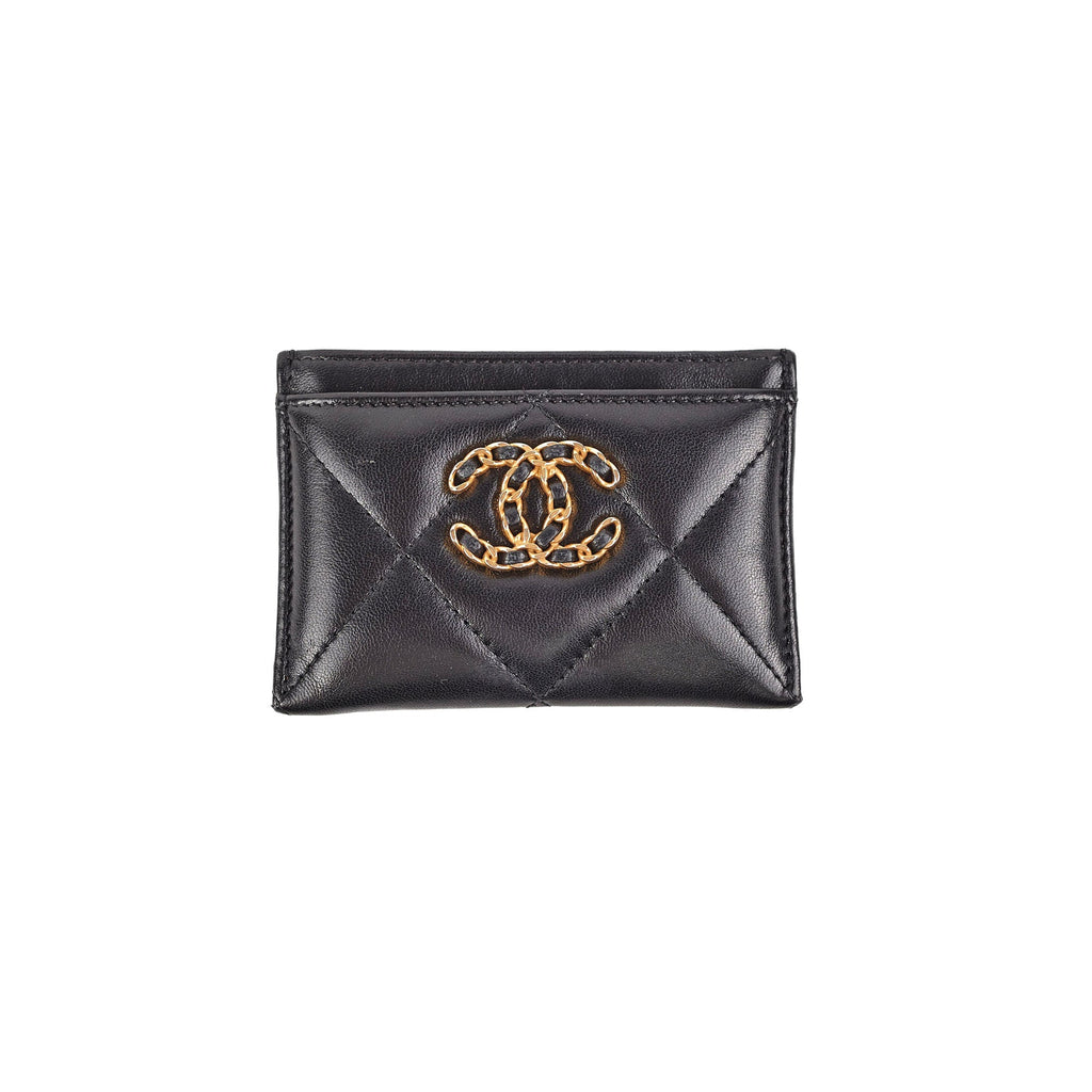Chanel 19 Lambskin Cardholder Black