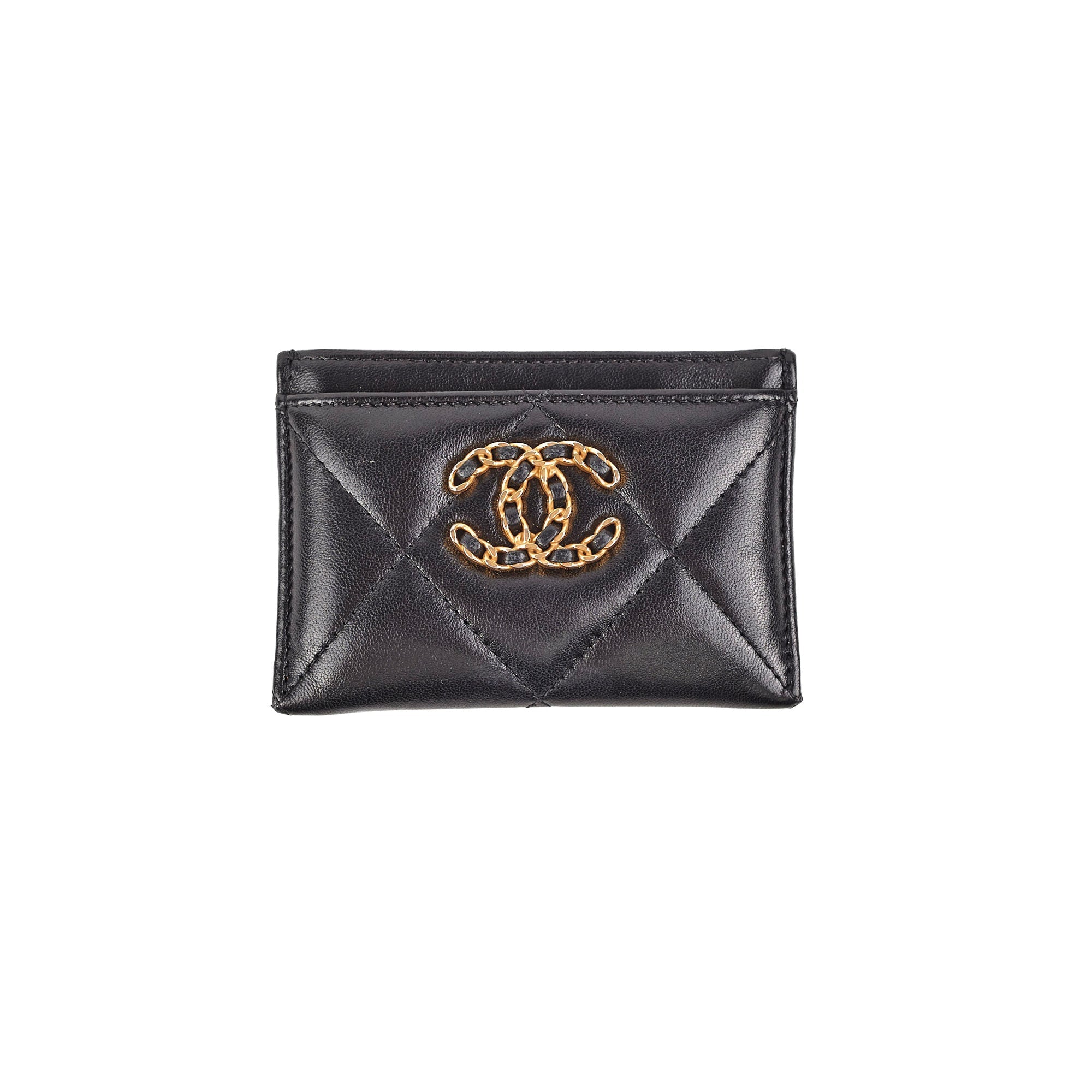Chanel 19 Lambskin Cardholder Black
