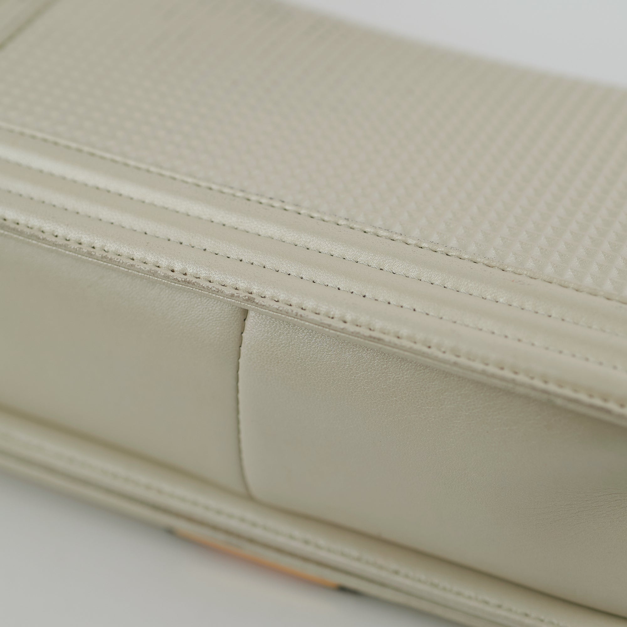 Chanel Old Medium Cube Embossed Boy White