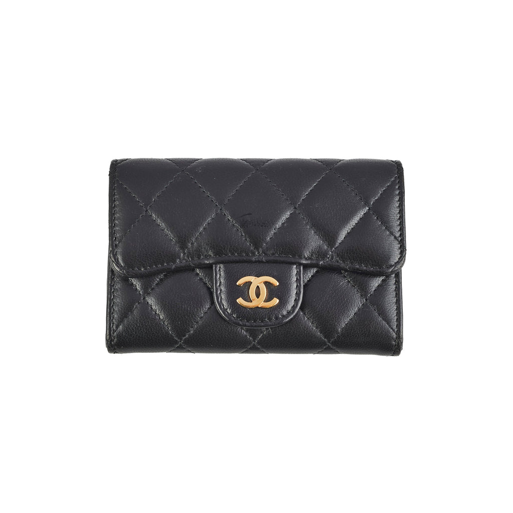 Chanel Mini Black Lambskin Cardholder