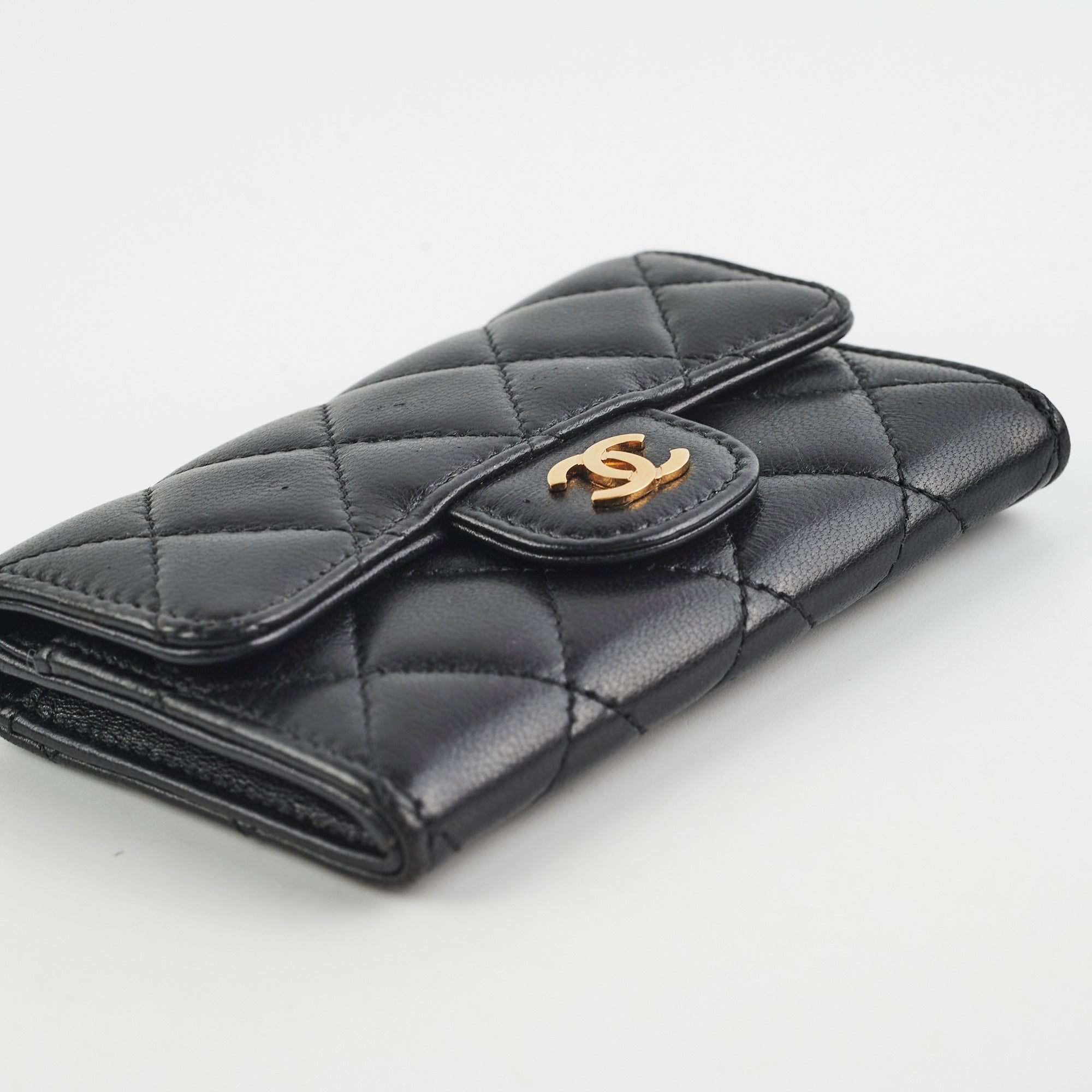 Chanel Mini Black Lambskin Cardholder