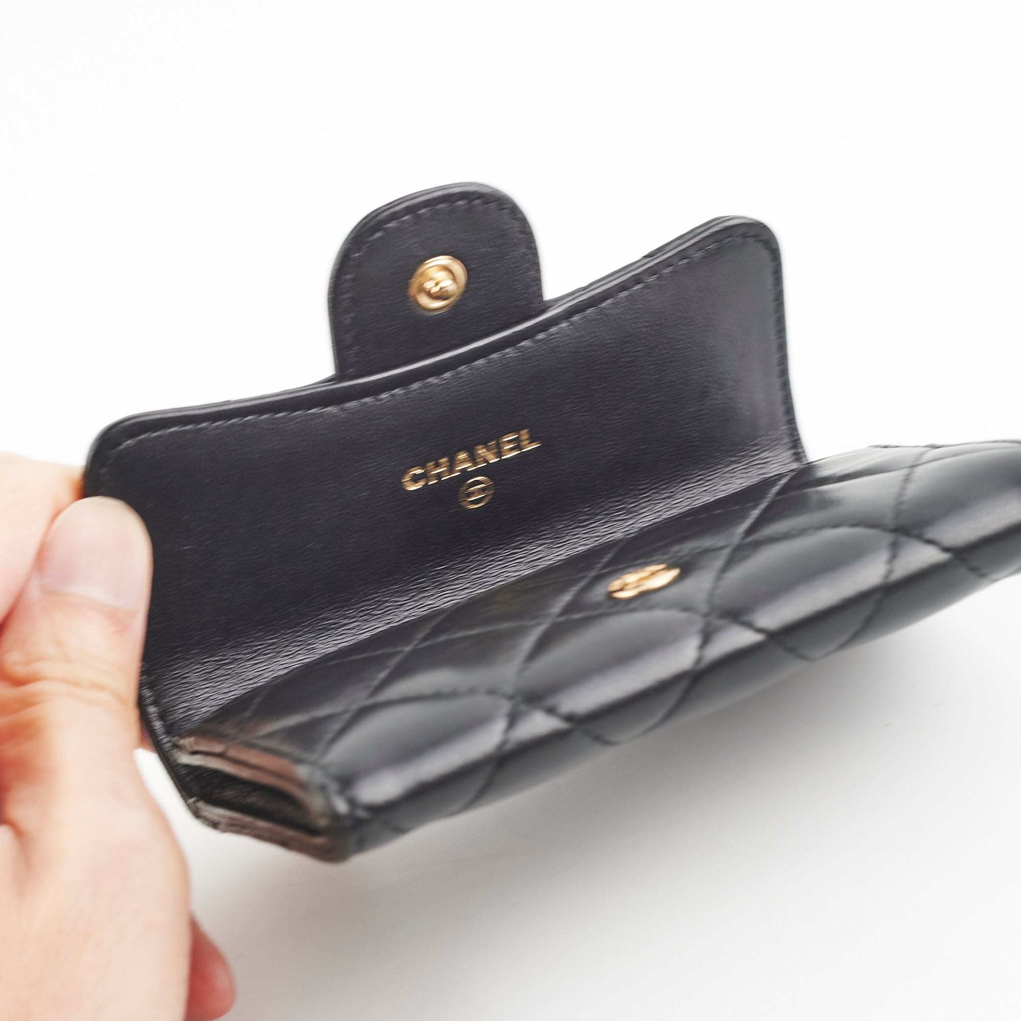 Chanel Mini Black Lambskin Cardholder