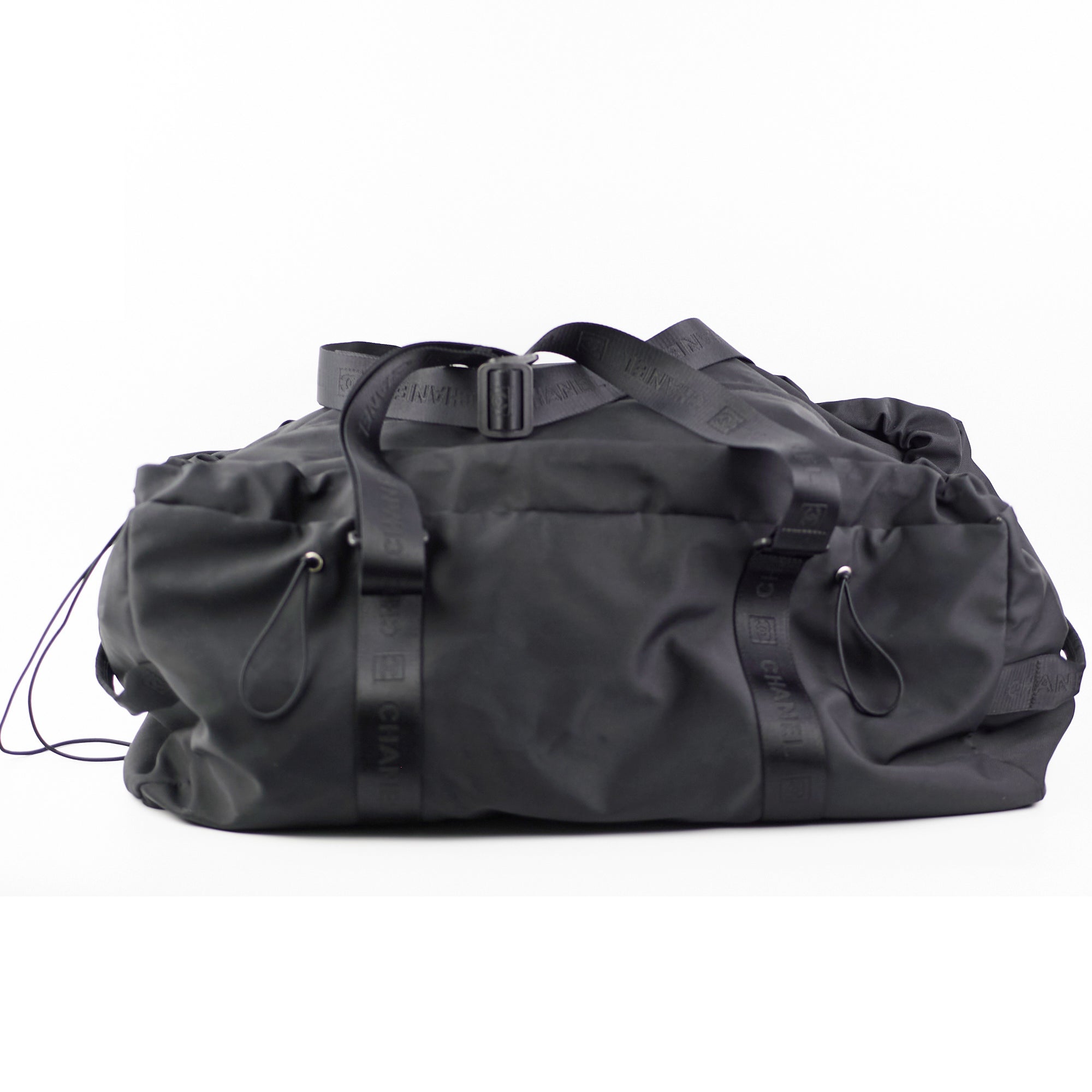 Chanel Large Duffle Travel Black Tote