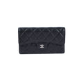Chanel Long Lambskin Black Wallet