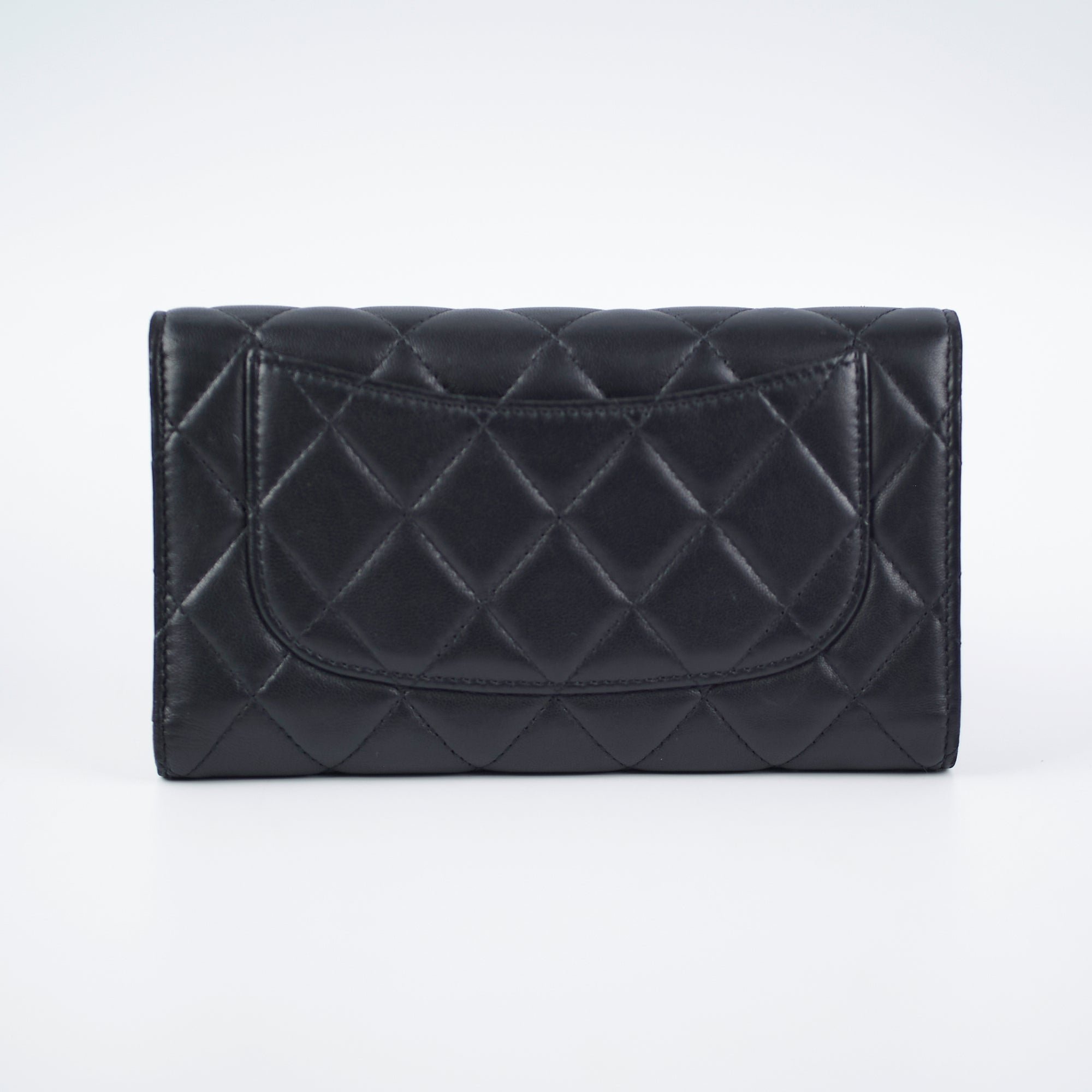 Chanel Long Lambskin Black Wallet