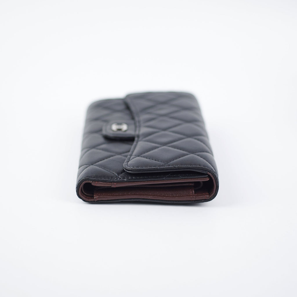 Chanel Long Lambskin Black Wallet