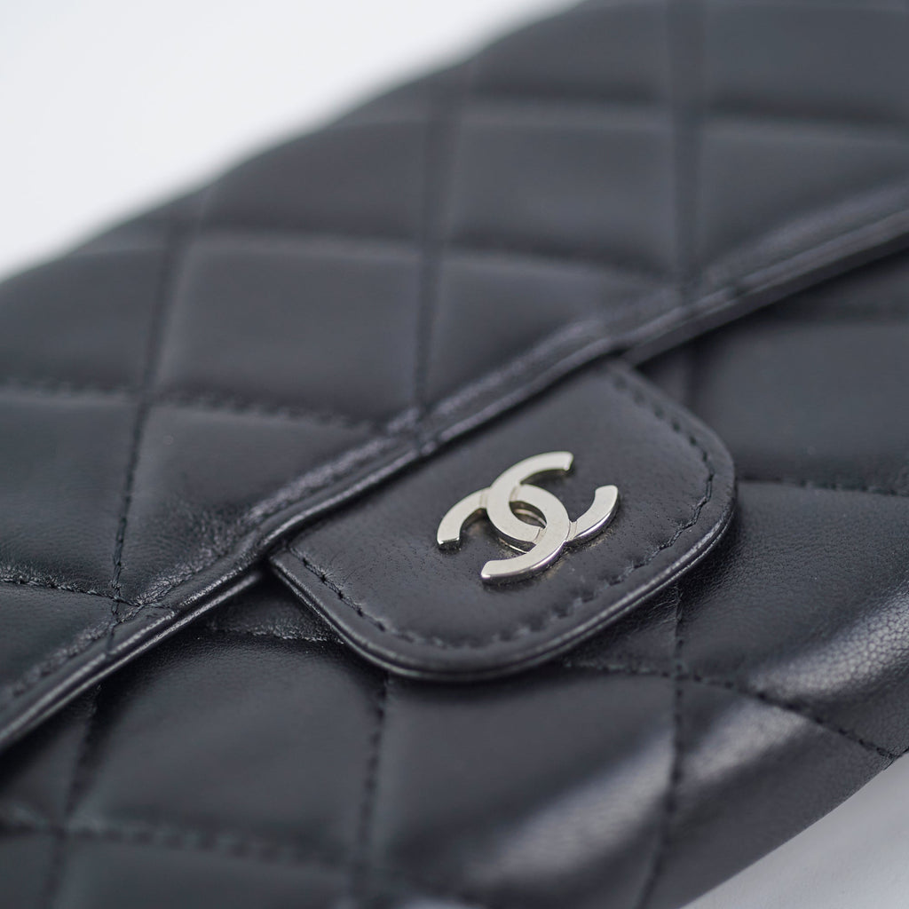 Chanel Long Lambskin Black Wallet