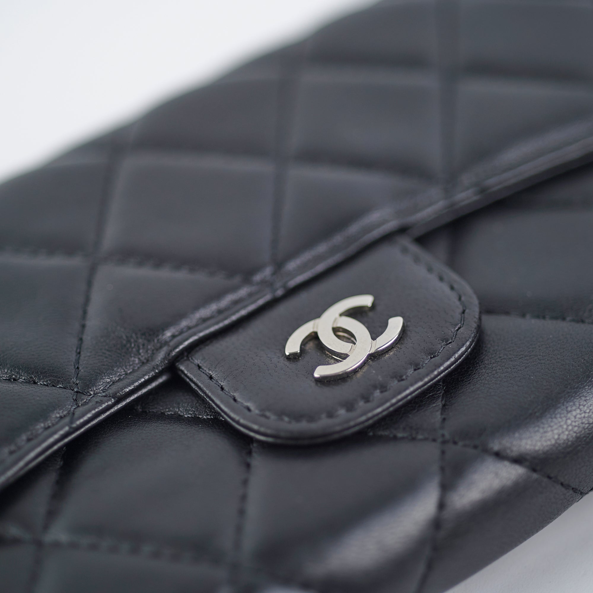 Chanel Long Lambskin Black Wallet