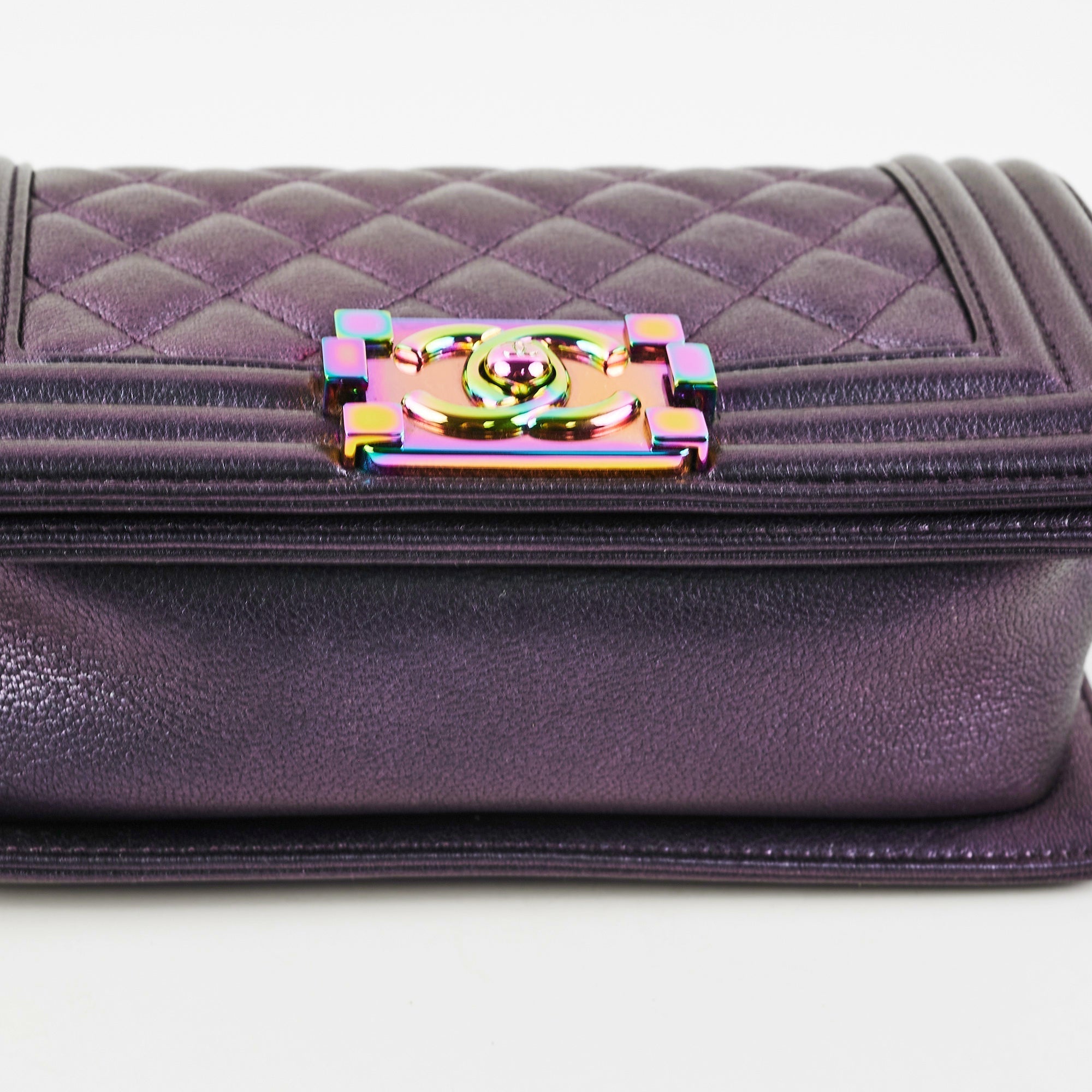 Chanel Small Boy Mermaid Iridescent Purple Shoulder Bag
