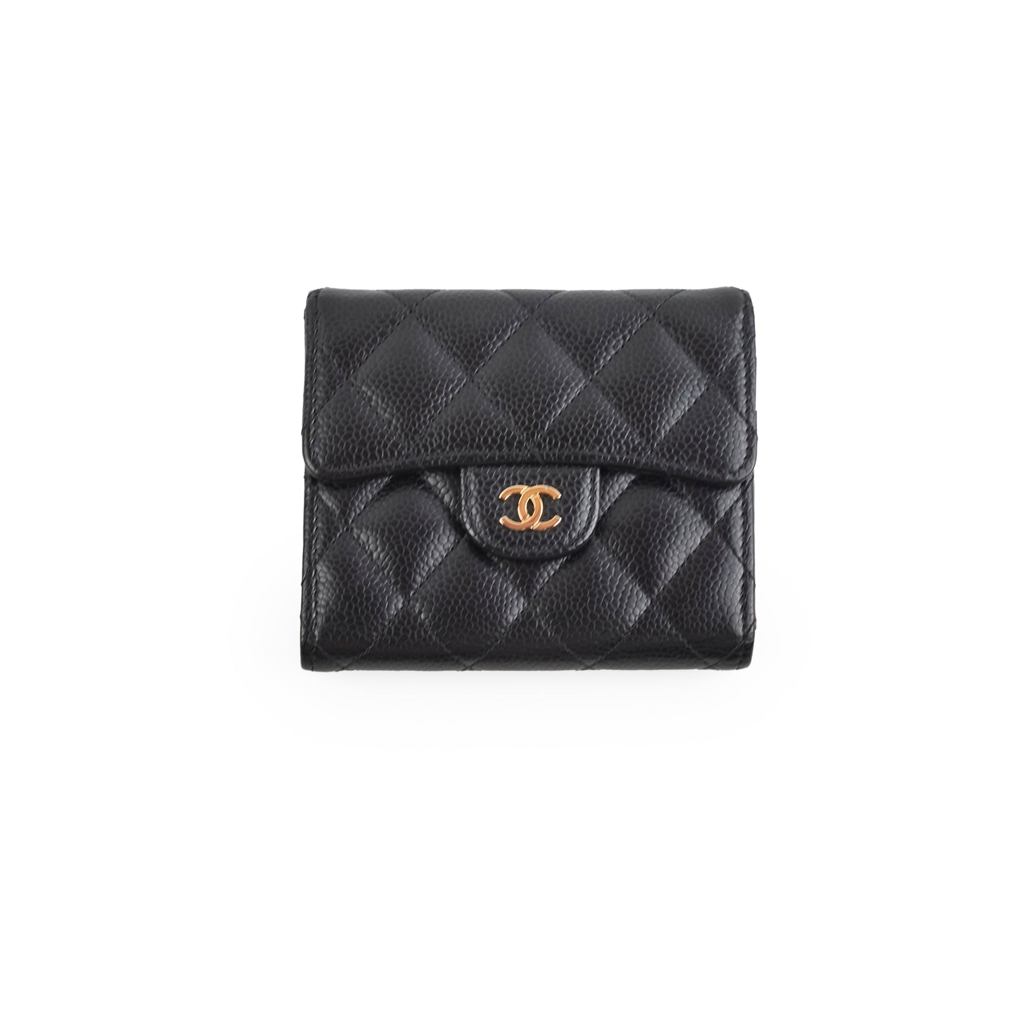 Chanel Compact Black Caviar Wallet