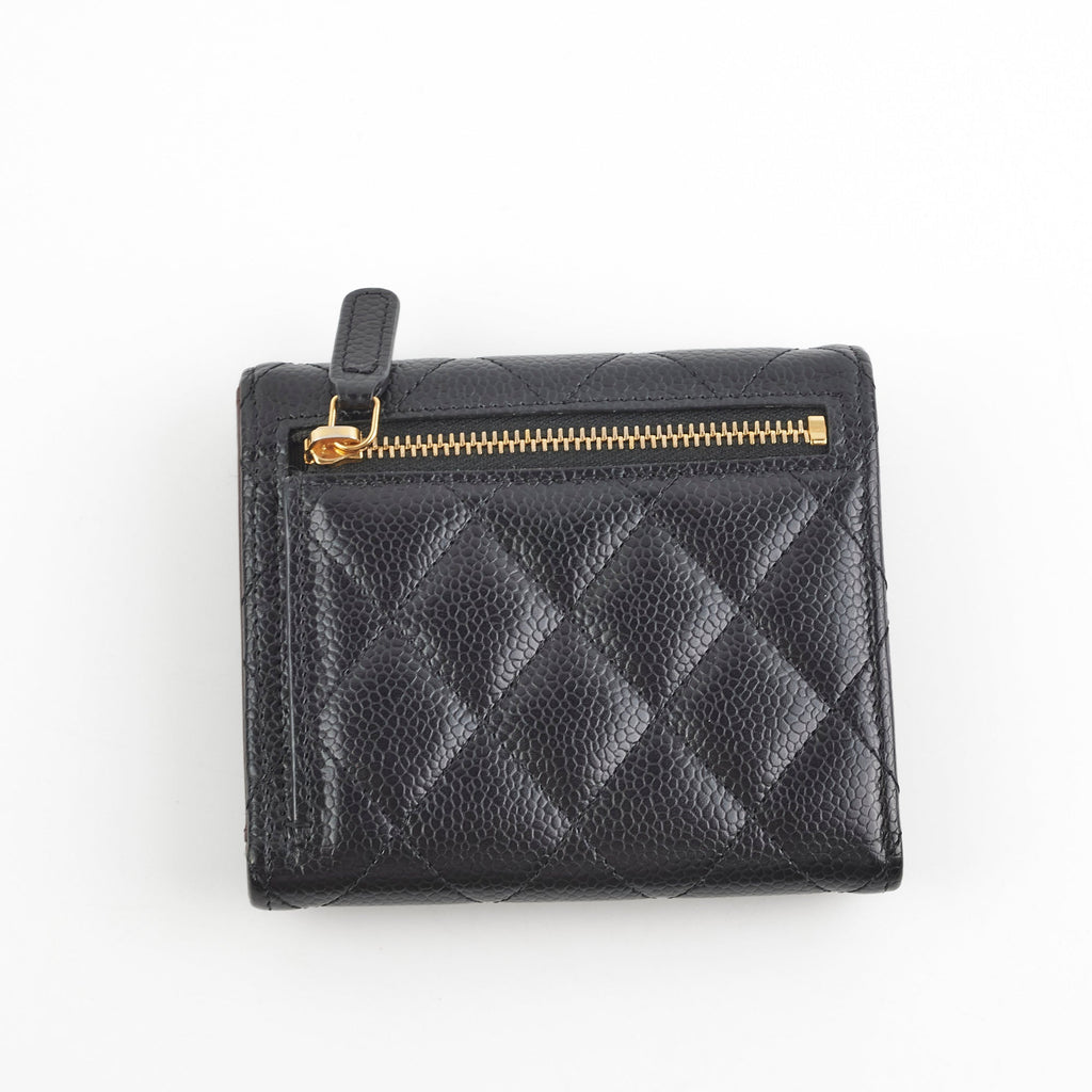Chanel Compact Black Caviar Wallet