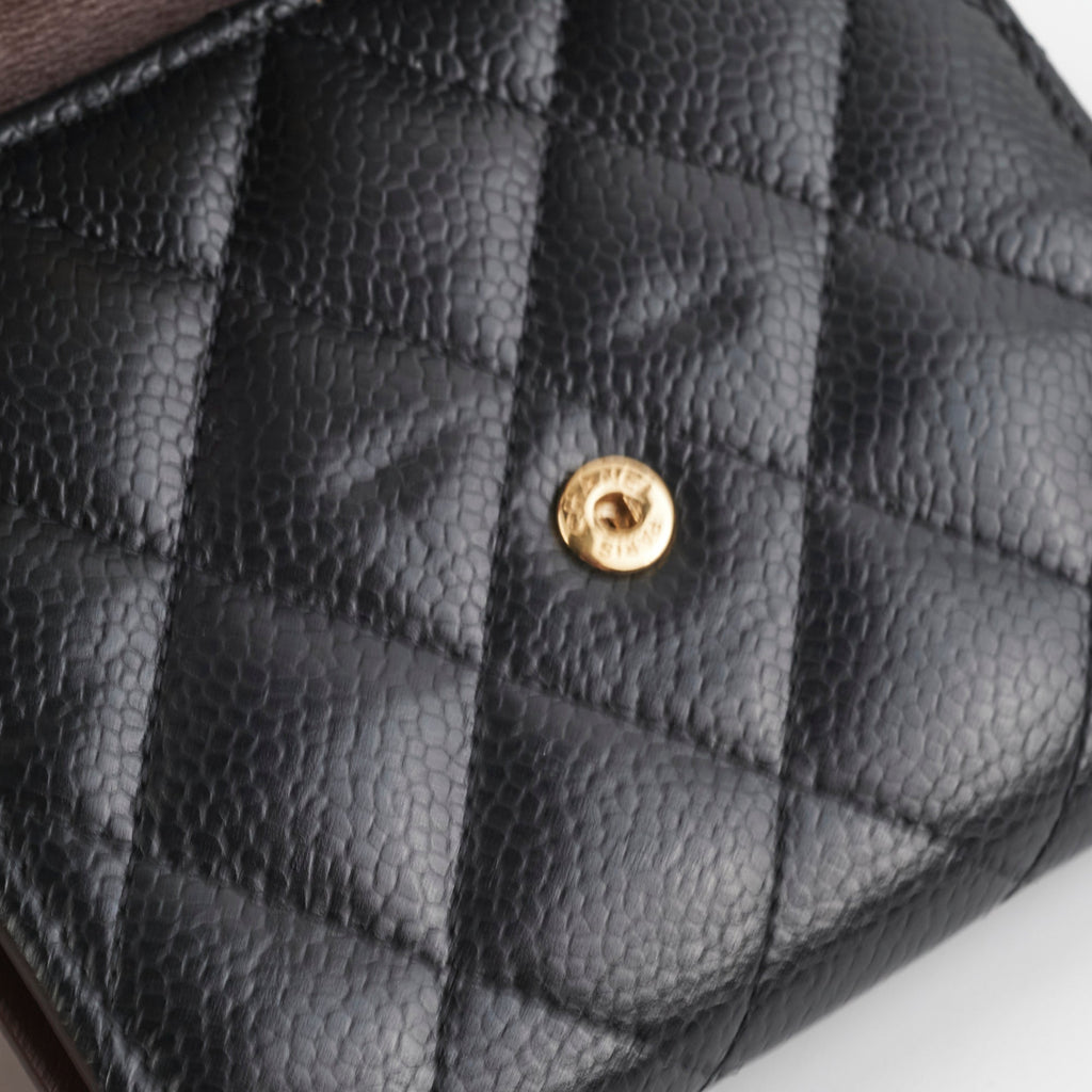 Chanel Compact Black Caviar Wallet