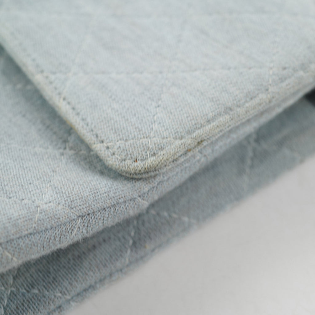 Chanel Timeless Quilted Jersey Shoulder Flap Blue