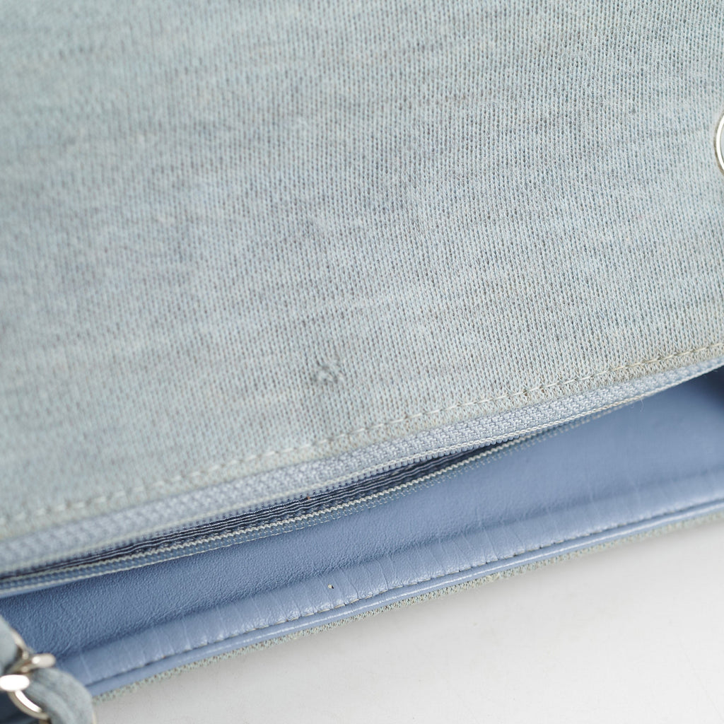 Chanel Timeless Quilted Jersey Shoulder Flap Blue
