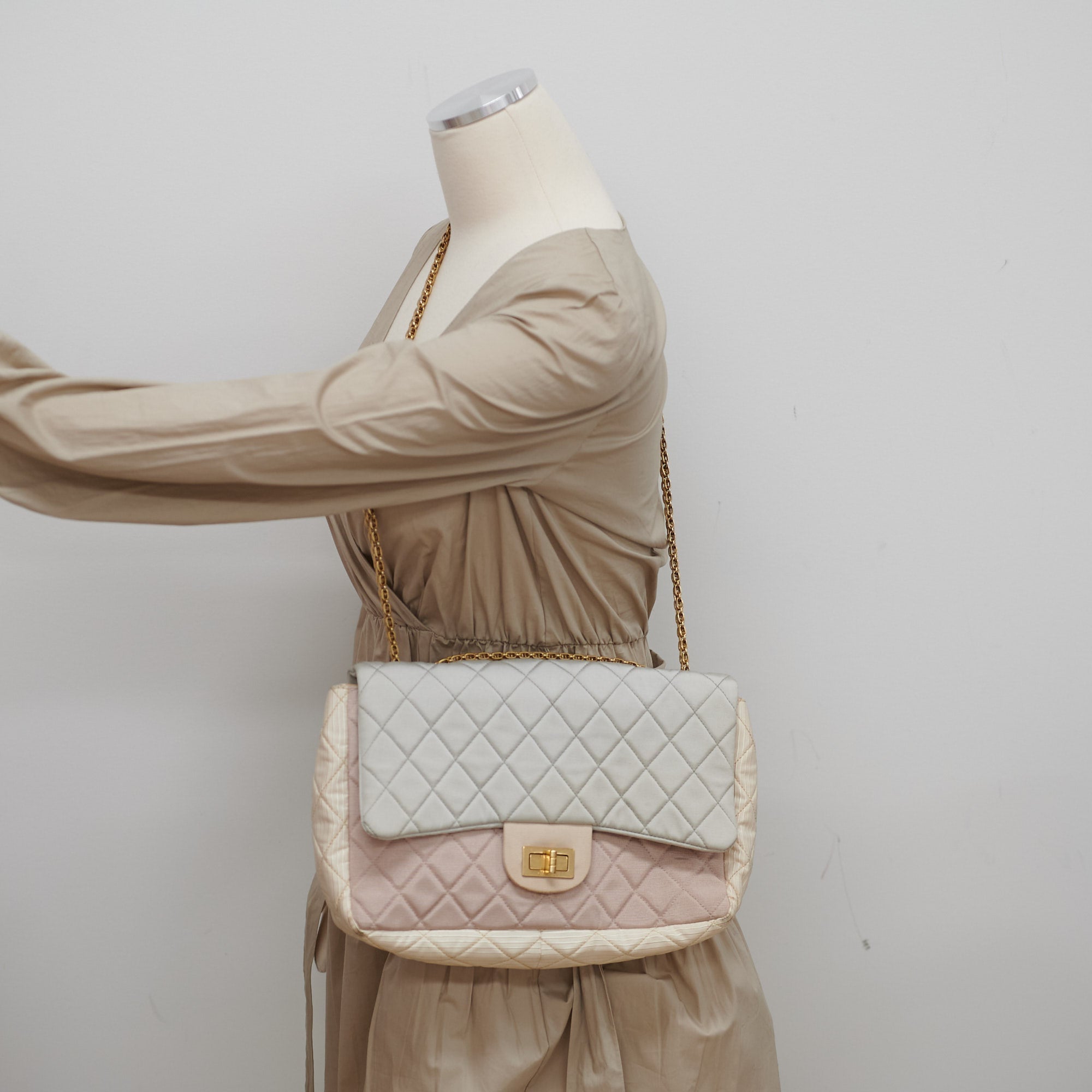 Chanel Tri-Color Microfiber Reissue Jumbo Flap Bag