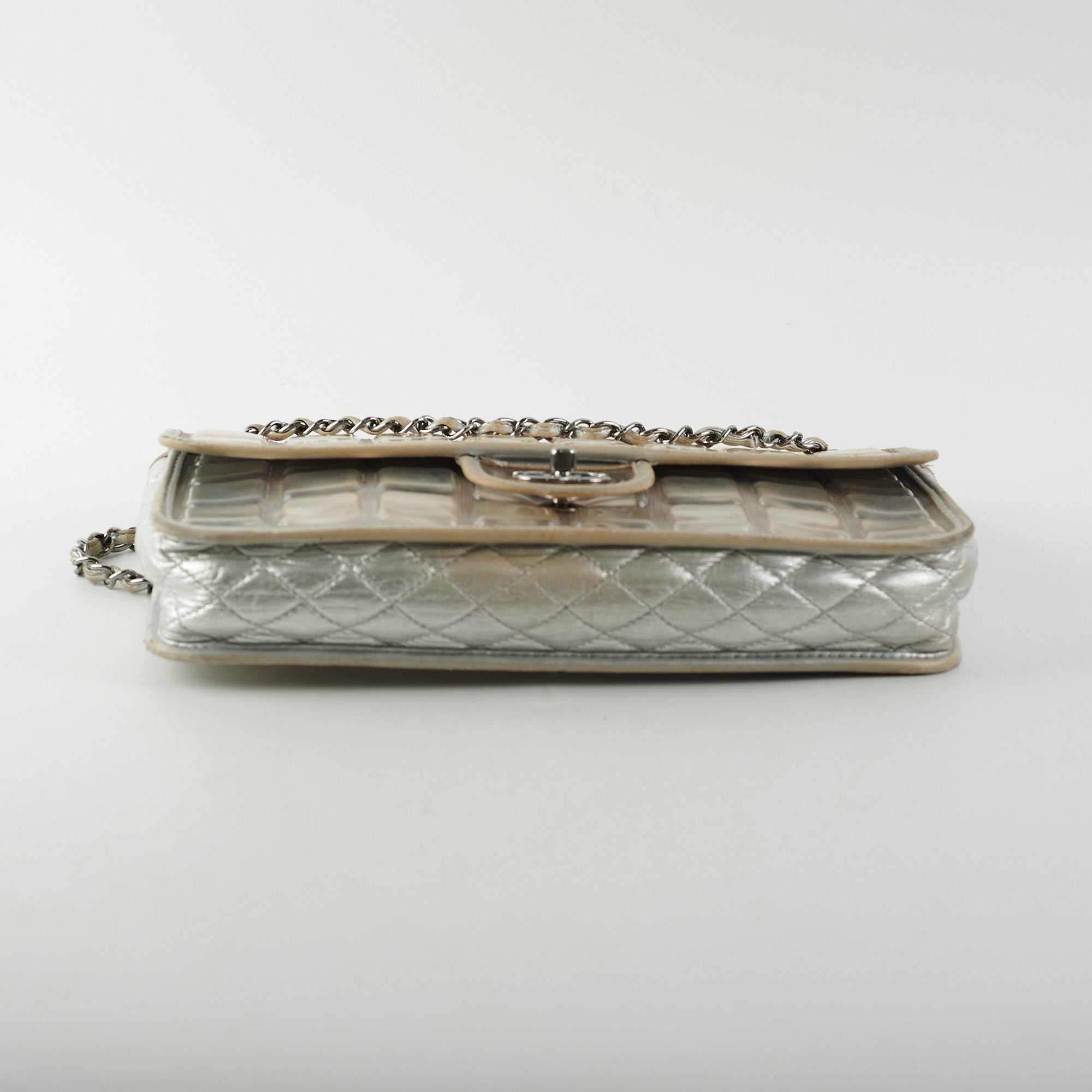 Chanel CC Turnlock Ice Cube Flap Silver