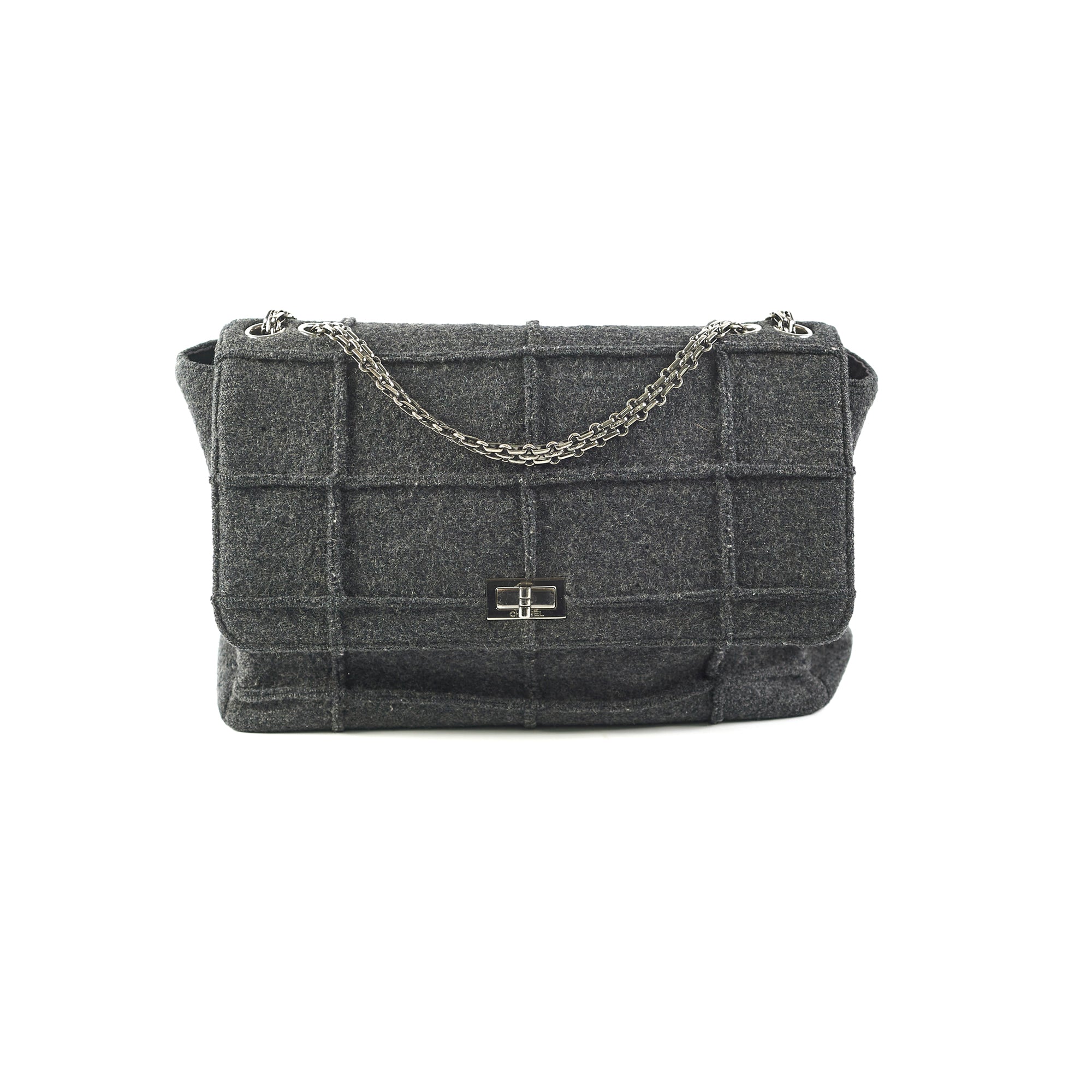 Chanel 2.55 Panelled Shoulder Bag Anthracite Grey