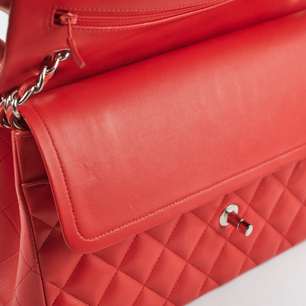 Chanel Jumbo Lambskin Red