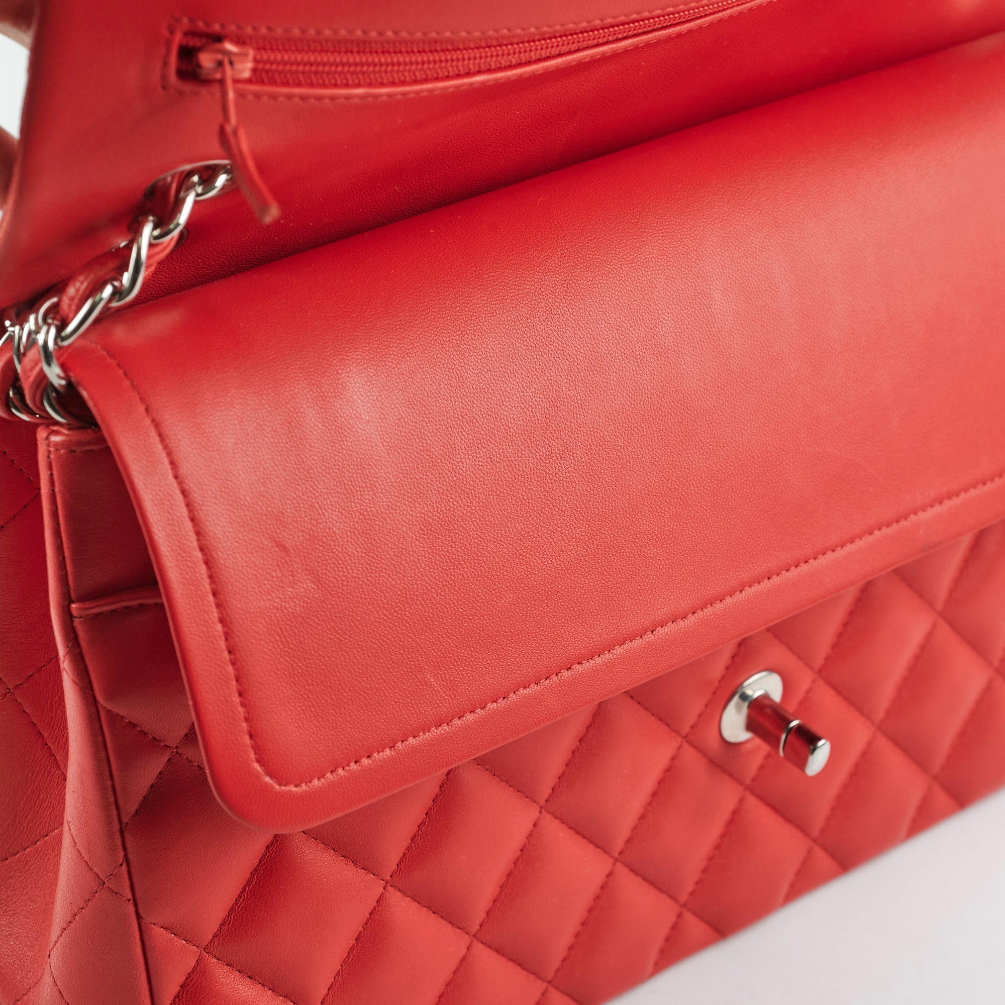 Chanel Jumbo Lambskin Red