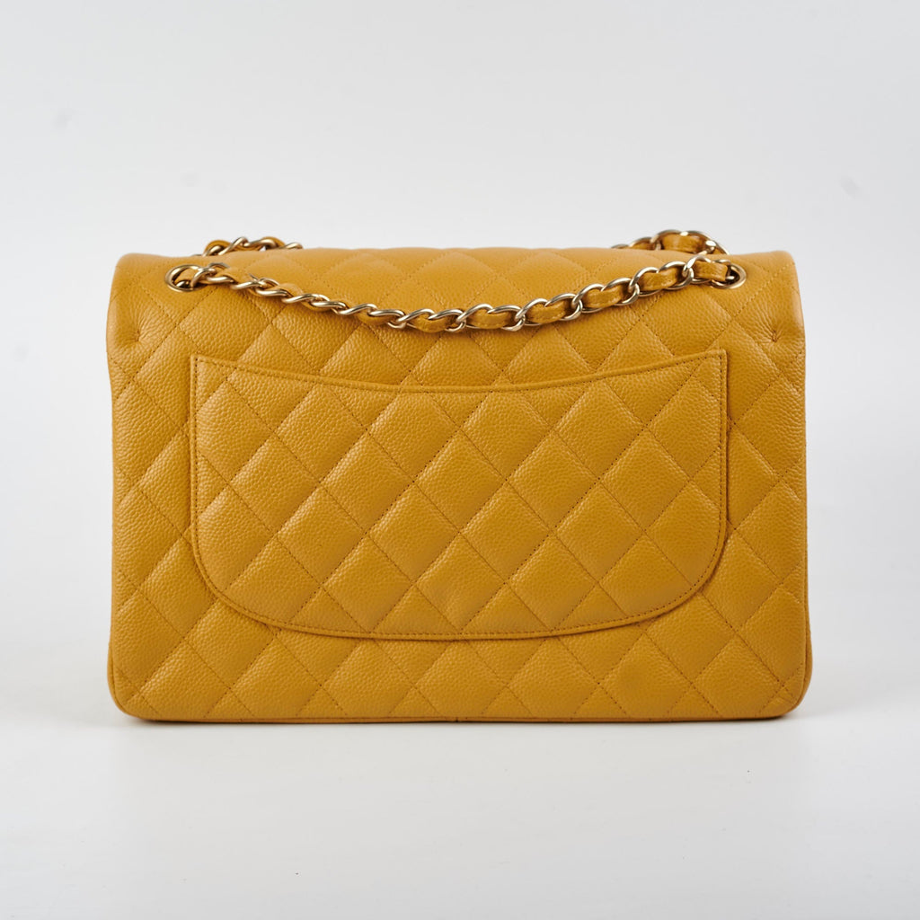 Chanel Classic Jumbo Flap Caviar Yellow - Series 21