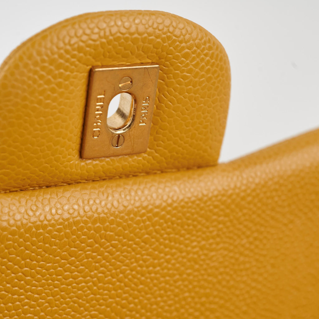 Chanel Classic Jumbo Flap Caviar Yellow - Series 21