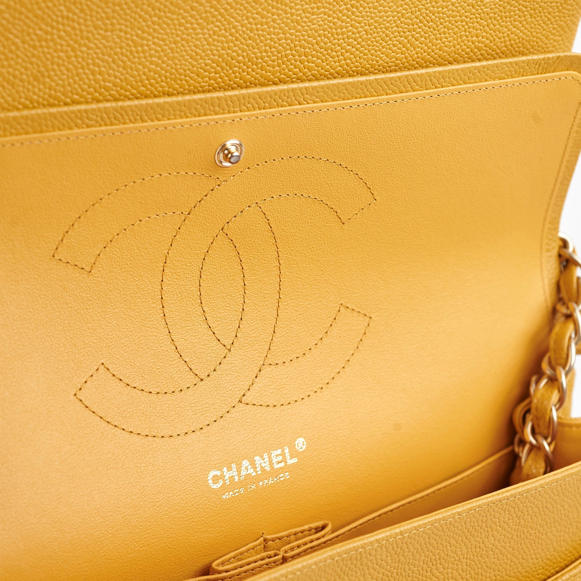 Chanel Classic Jumbo Flap Caviar Yellow - Series 21