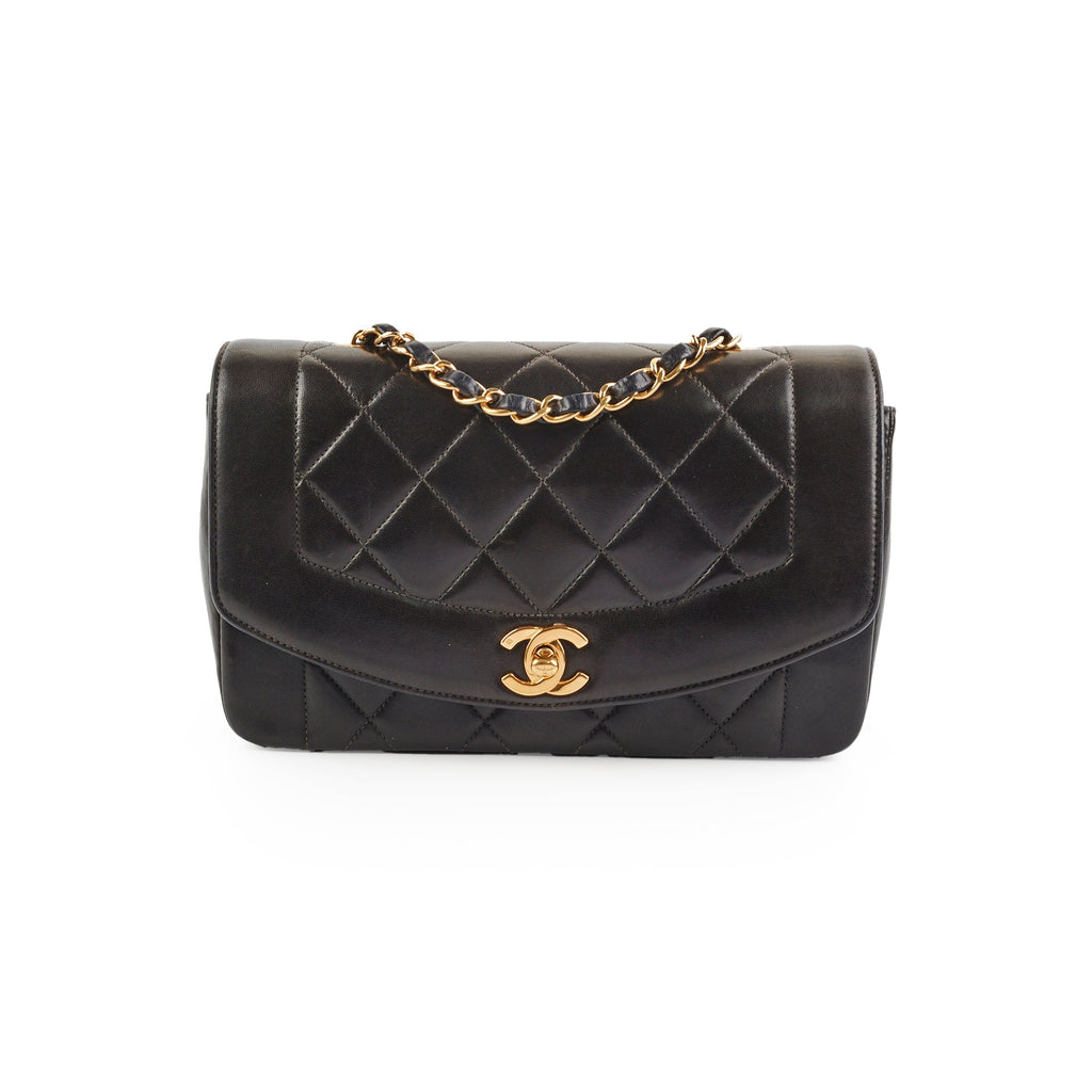 Chanel Small Vintage Diana Lambskin Black