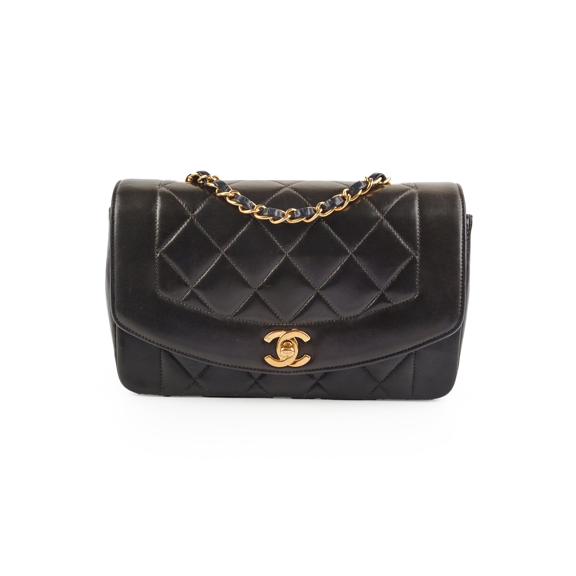 Chanel Small Vintage Diana Lambskin Black