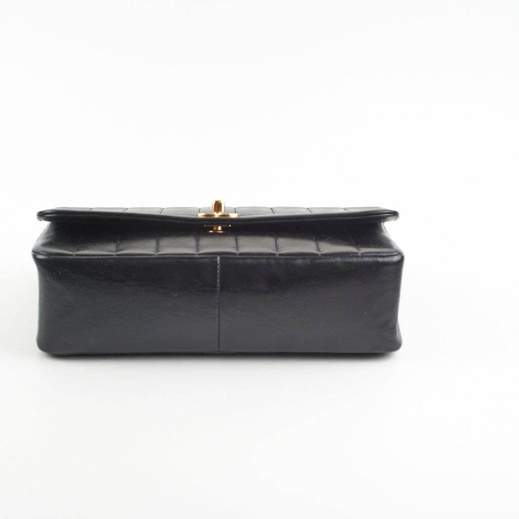 Chanel Vintage Lambskin Vertical Flap Bag Black