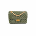 Chanel Mini 2.55 Chevron Reissue Khaki Green (Microchipped)