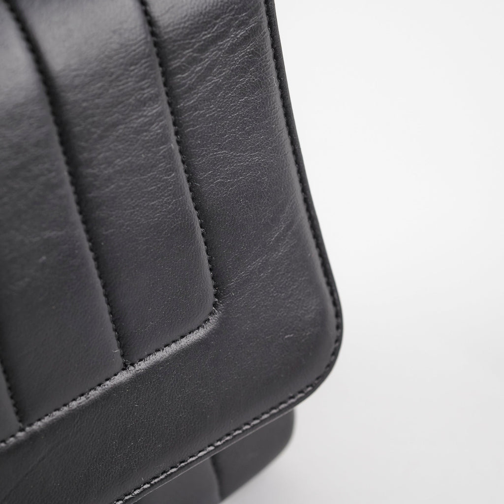 Chanel Vintage Lambskin Vertical Flap Bag Black