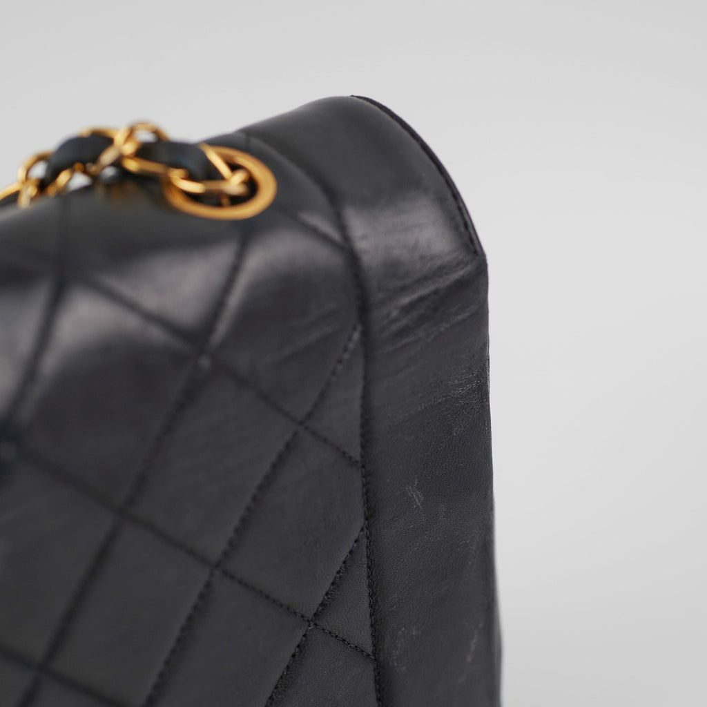 Chanel Vintage Medium Diana Lambskin Black Bag