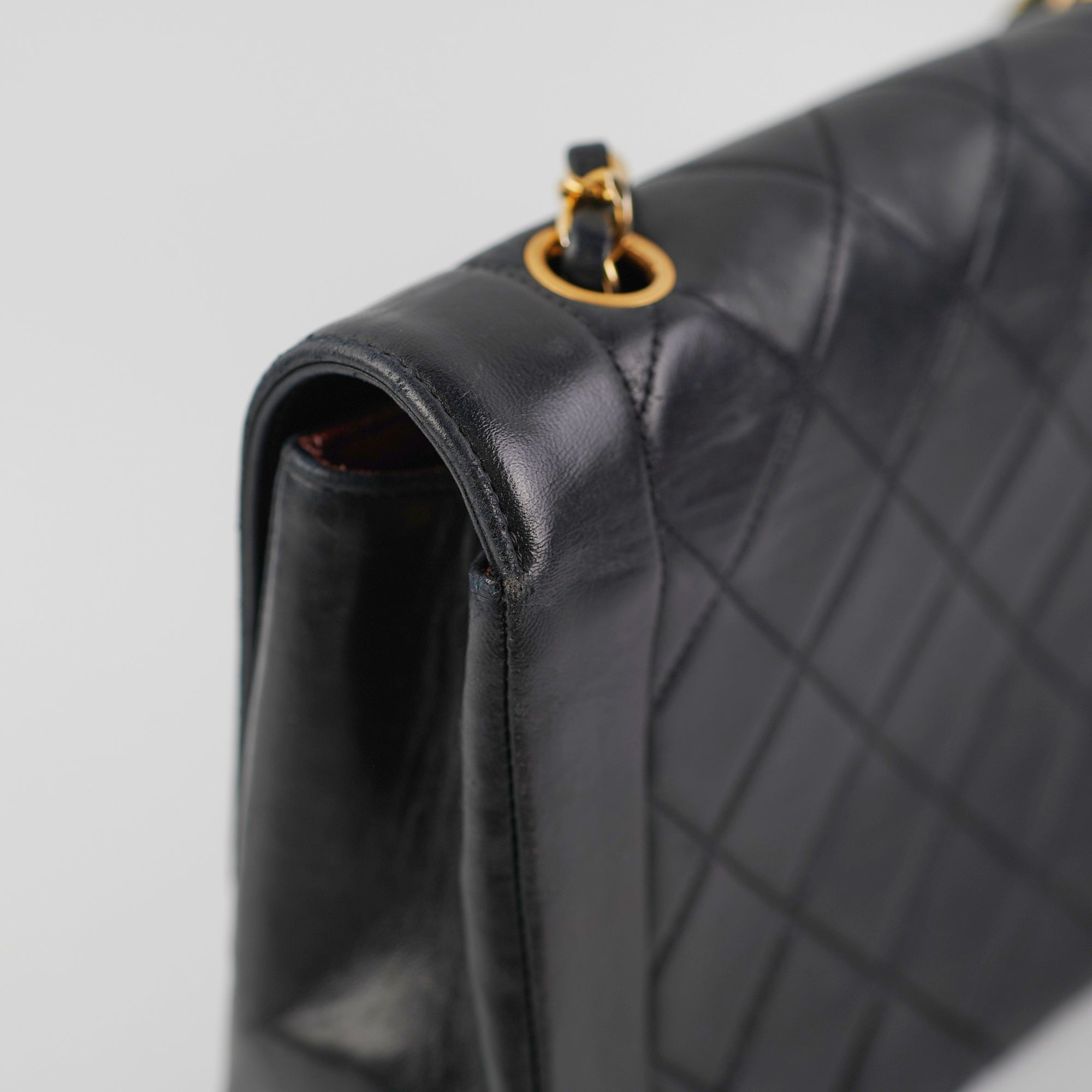 Chanel Vintage Medium Diana Lambskin Black Bag