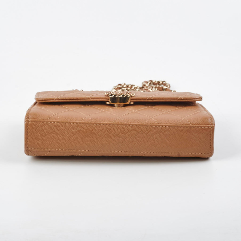 Chanel Kelly Top Handle Dark Beige Caviar