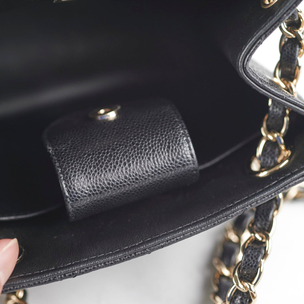 Chanel 22S Mini Bucket Bag Caviar Black Microchip 2023