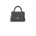 Chanel Coco Handle Mini Caviar Black lizard embossed handle