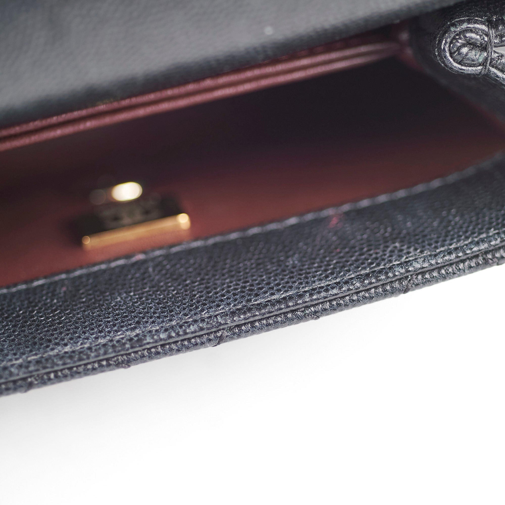 Chanel Coco Handle Mini Caviar Black lizard embossed handle