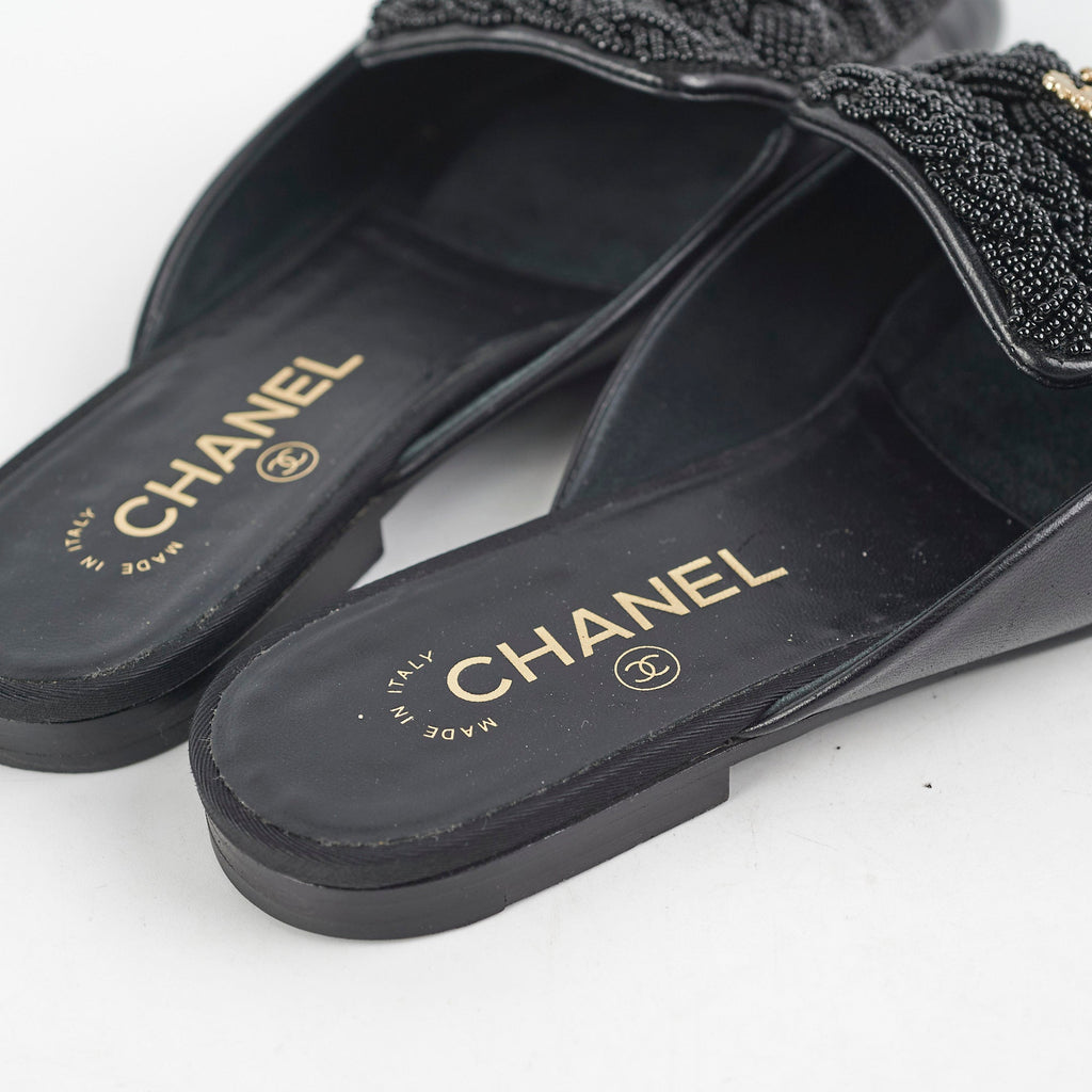 Chanel Black Sandals Size 38