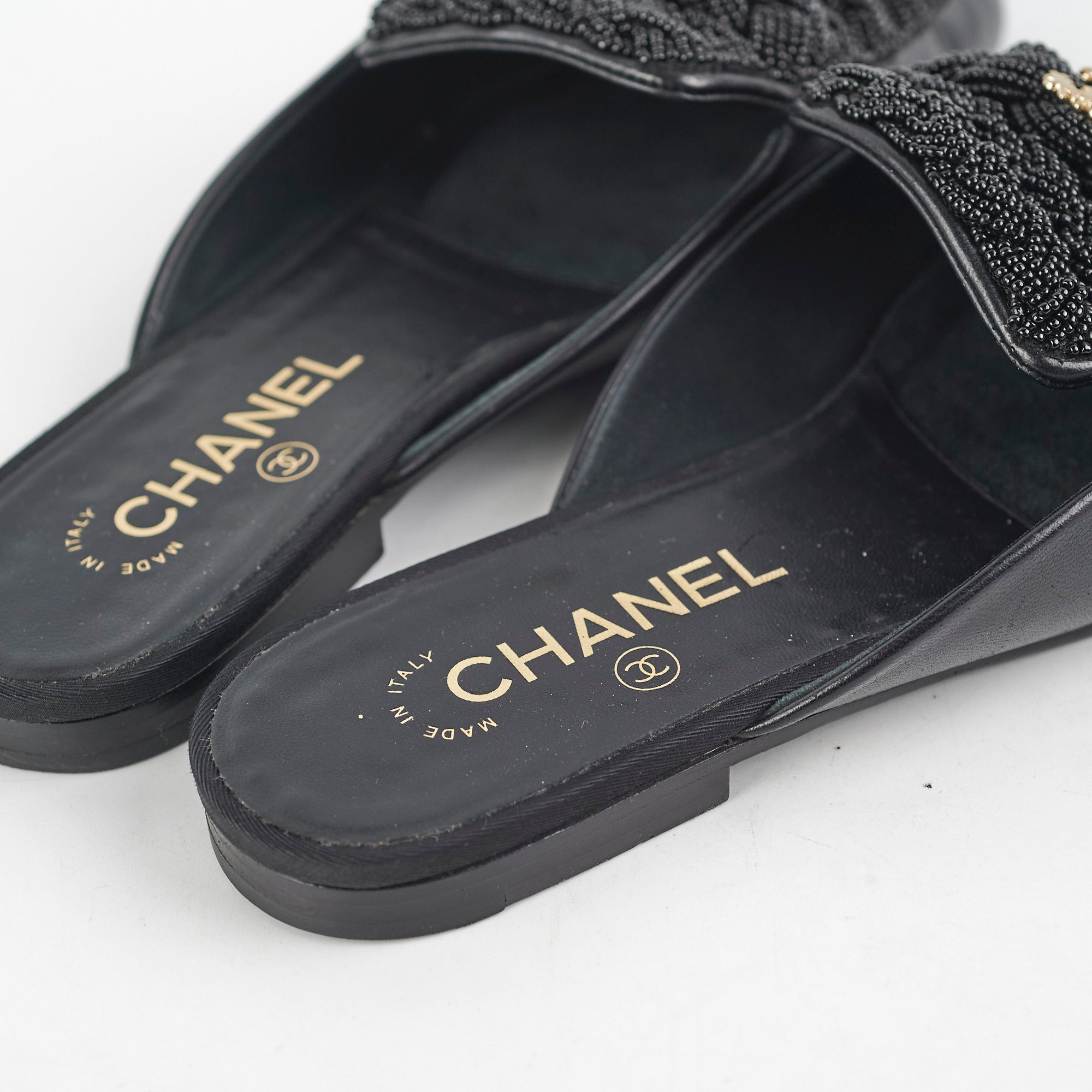 Chanel Black Sandals Size 38