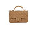 Chanel 22B Top Handle Mini Rectangular Dark Beige Microchip