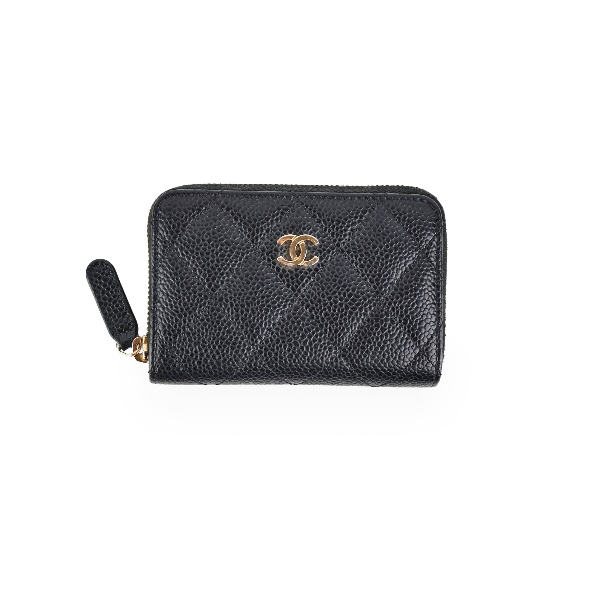 Chanel Zipped Caviar Coin Purse Black