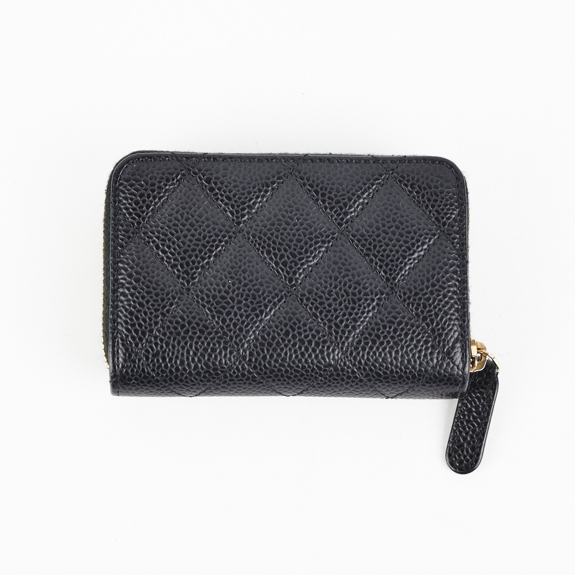 Chanel Zipped Caviar Coin Purse Black